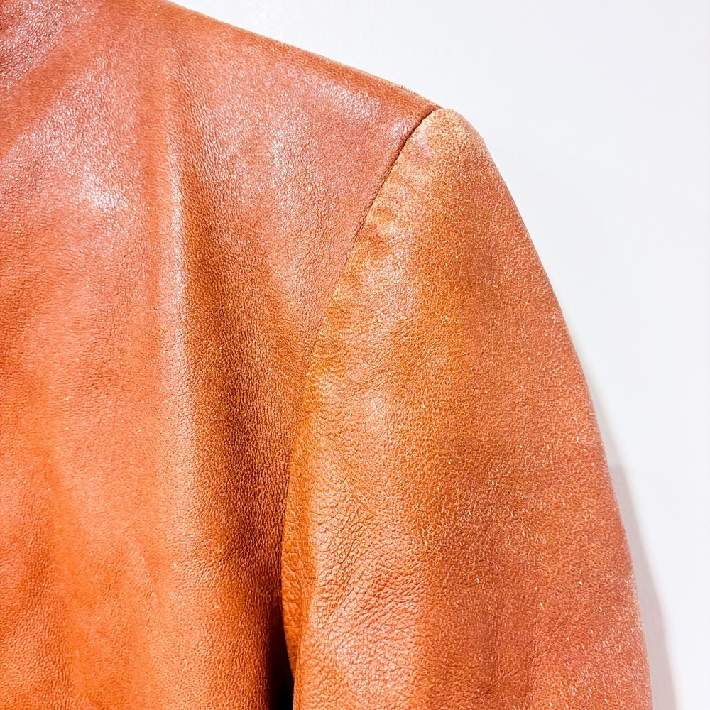 VERA PELLE Taupe leather jacket | Vintage minimalist | Small - Picture 9 of 14